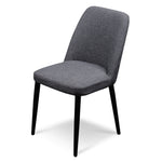 Cesar Fabric Dining Chair - Dark Grey in Black Legs - Last One Dining Chair St Chairs-Core   