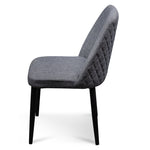 Cesar Fabric Dining Chair - Dark Grey in Black Legs - Last One Dining Chair St Chairs-Core   