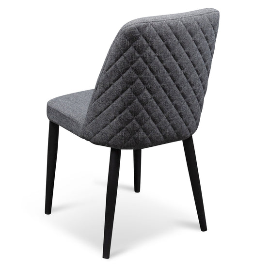 Cesar Fabric Dining Chair - Dark Grey in Black Legs - Last One Dining Chair St Chairs-Core   