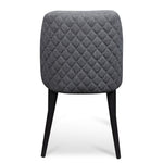 Cesar Fabric Dining Chair - Dark Grey in Black Legs - Last One Dining Chair St Chairs-Core   