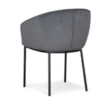 Ex Display - Rowena Dining Chair - Grey Velvet in Black Legs Dining Chair St Chairs-Core