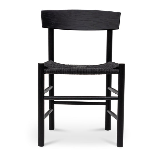 Erika Rattan Dining Chair - Full Black Dining Chair Oakwood-Core   