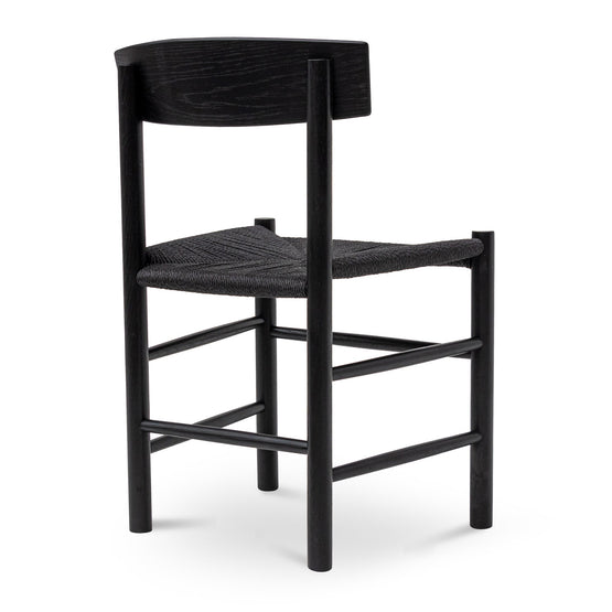 Erika Rattan Dining Chair - Full Black Dining Chair Oakwood-Core   