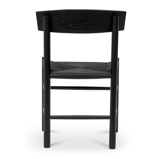 Erika Rattan Dining Chair - Full Black Dining Chair Oakwood-Core   