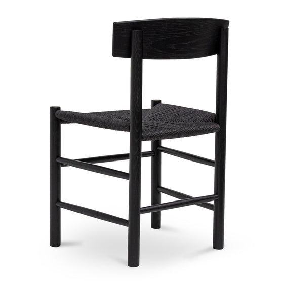 Erika Rattan Dining Chair - Full Black Dining Chair Oakwood-Core   