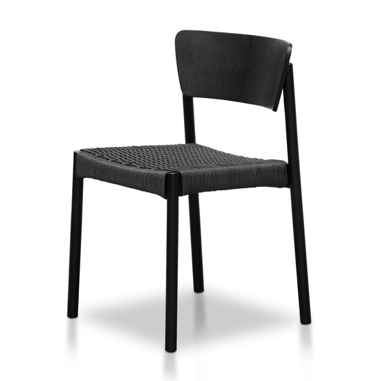 Ex Display - Filiberto Rope Seat Dining Chair - Black Dining Chair Swady-Core