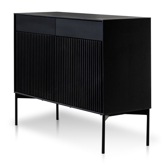 Ex Display - Dahlia 110cm Wooden Sideboard Unit - Black Oak Buffet & Sideboard Dwood-Core   