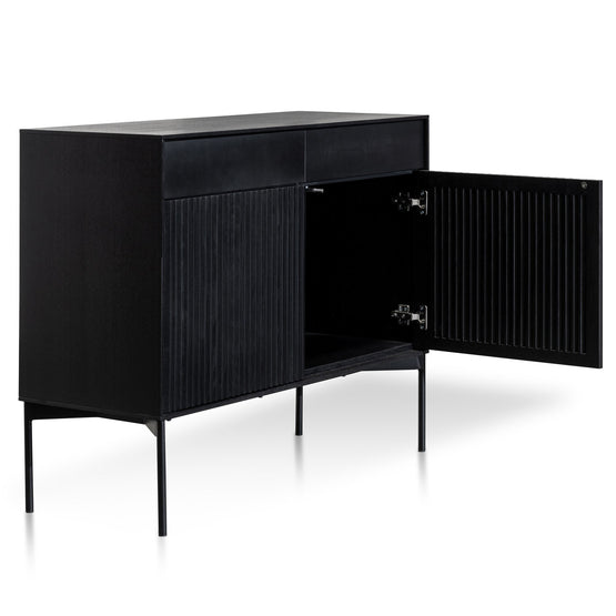 Ex Display - Dahlia 110cm Wooden Sideboard Unit - Black Oak Buffet & Sideboard Dwood-Core   