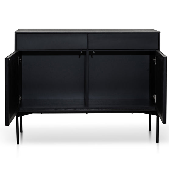 Ex Display - Dahlia 110cm Wooden Sideboard Unit - Black Oak Buffet & Sideboard Dwood-Core   