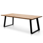 Ex Display - Hudson 2.2m Straight Top Dining table - Rustic Oak - Metal Legs Dining Table Sing-Core   