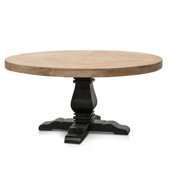 Ex Display - Kara Reclaimed 1.6m Round Dining Table - Natural Top and Black Base Dining Table Reclaimed-Core   