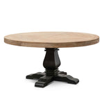 Ex Display - Kara Reclaimed 1.6m Round Dining Table - Natural Top and Black Base Dining Table Reclaimed-Core   