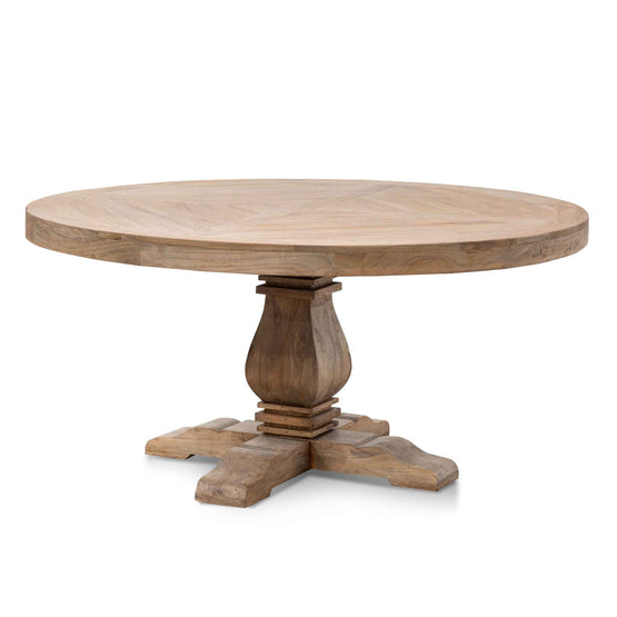 Ex Display - Kara Reclaimed 1.6m Round Dining Table - Natural Top - Natural Base Dining Table Reclaimed-Core   