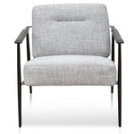 Tammy Fabric Armchair - Light Spec Grey - Black Legs Armchair Iggy-Core   