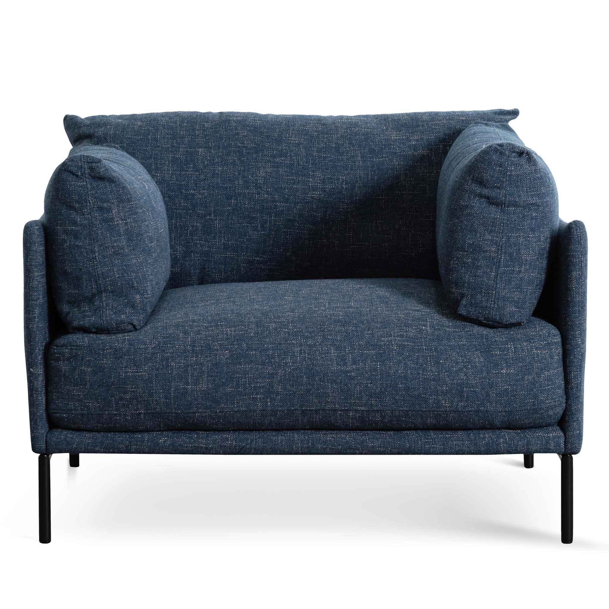 Blue fabric online armchair