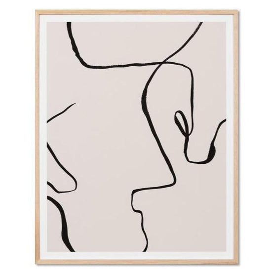 Ex Display - Lines Nude 2 Framed Wall Art Print Wall Art Warran-Local   