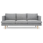 Denmark 3 Seater Fabric Sofa - Graphite Grey - Natural Legs Sofa Original Sofa-Core   