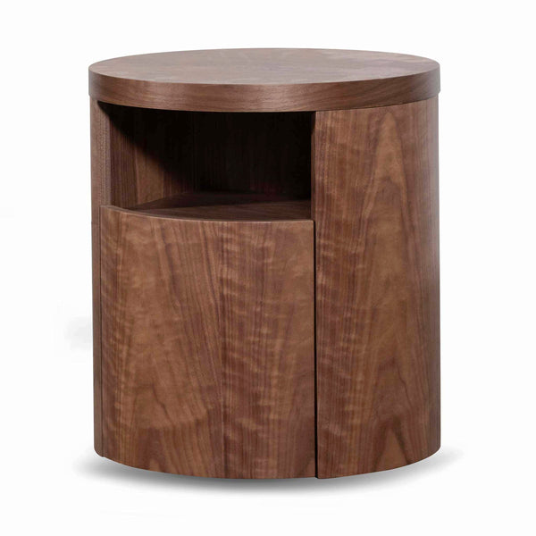 Honigold Round Wooden Bedside Table With Drawer - Walnut - Last ...