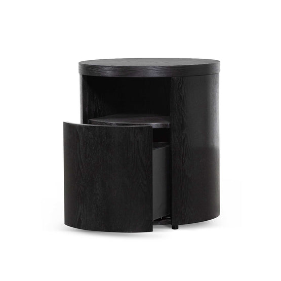 Honigold Round Wooden Bedside Table With Drawer - Black Mountain ...