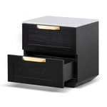 Ex Display - Nelda Bedside Table - Black with Marble Top Bedside Table Century-Core   