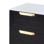 Ex Display - Nelda Bedside Table - Black with Marble Top Bedside Table Century-Core   