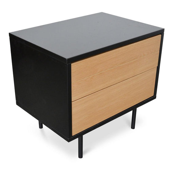 Avenue Bedside Table - Natural Oak - Matt Black - Last One Bedside Table Century-Core   