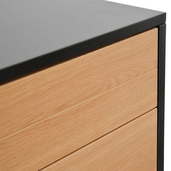 Avenue Bedside Table - Natural Oak - Matt Black - Last One Bedside Table Century-Core   