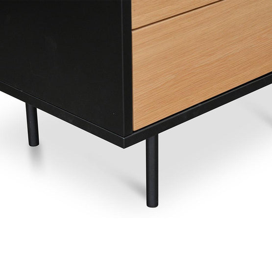 Avenue Bedside Table - Natural Oak - Matt Black - Last One Bedside Table Century-Core   