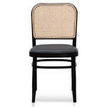 Ex Display - Bonilla Black Cushion Dining Chair - Natural Rattan Dining Chair Swady-Core   