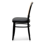 Ex Display - Bonilla Black Cushion Dining Chair - Natural Rattan Dining Chair Swady-Core   