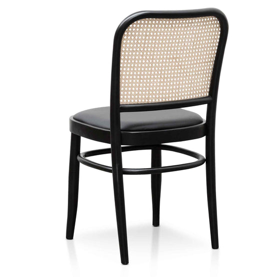 Ex Display - Bonilla Black Cushion Dining Chair - Natural Rattan Dining Chair Swady-Core   