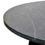 Clearance - Carlson 130cm Black Marble Dining Table with Glass Top. Dining Table DJ Kalead-Core   