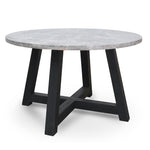 Carlson 130cm Grey Marble Round Dining Table with Glass Top Dining Table DJ Kalead-Core   