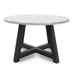 Carlson 130cm Grey Marble Round Dining Table with Glass Top Dining Table DJ Kalead-Core   