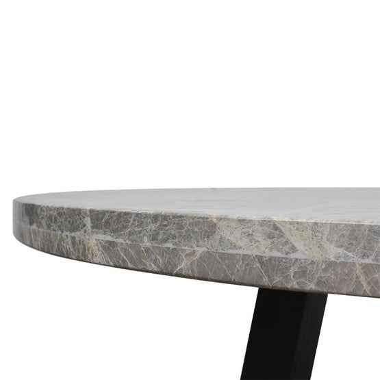 Carlson 130cm Grey Marble Round Dining Table with Glass Top Dining Table DJ Kalead-Core   