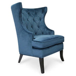 Cecilia Wingback Armchair - Navy Blue Velvet - Last One Wingback Chair Casa-Core   