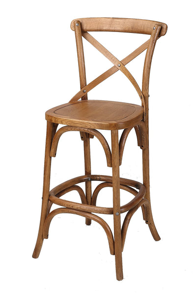 Daintree Classic Cross Back Wooden 68cm Bar Stool | Interior Secrets