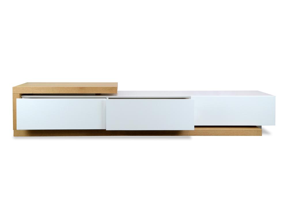 Dwell white gloss tv shop unit