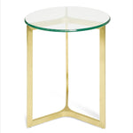 Janet Round Glass Side Table - Gold Base | Interior Secrets