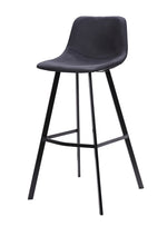 Set Of 2 - Duke 80cm Fabric Bar Stool in Black Bar Stool Sendo-Core   